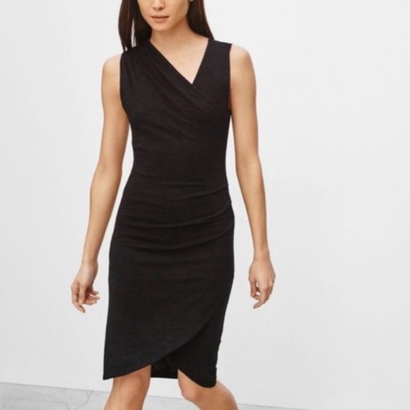 Wilfred Dresses & Skirts - Aritzia Wilfred Free Black Isidora Faux Wrap Dress Women Size Small Thick Straps